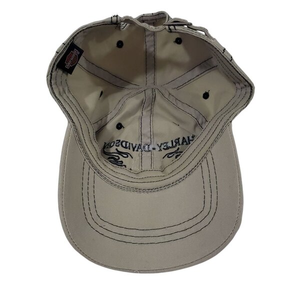 Harley-Davidson Jamaica Distressed Beige Cap Embroidered Logo Adjustable Cotton - Picture 7 of 11